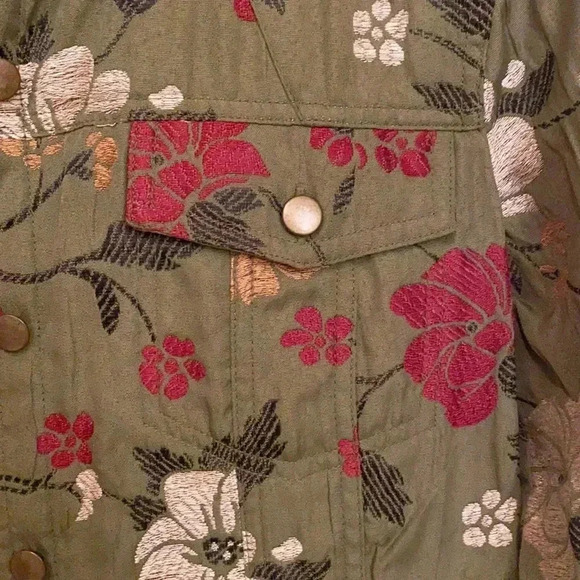 Chicos Green button down jacket Sz 0 - Picture 2 of 6